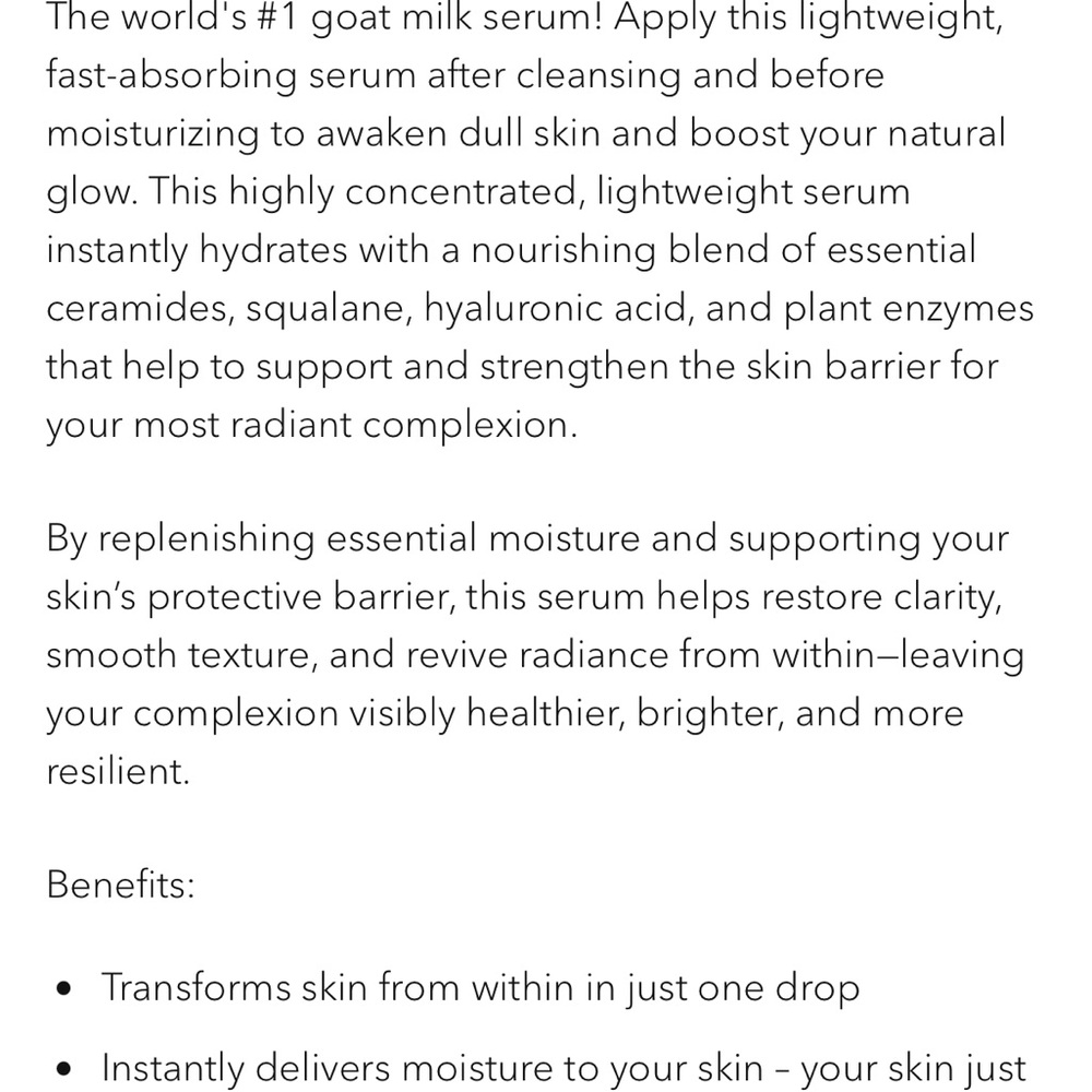Beekman 1802 Milk Drops Ceramide Serum - Cream and Gold - Picture 2 of 3